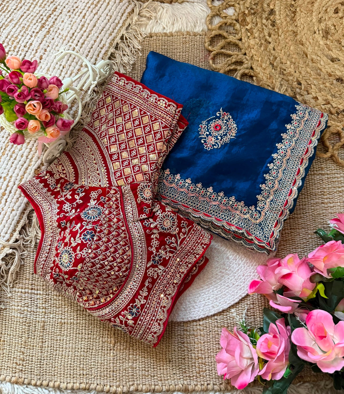 Premium Space Silk Saree with beautiful multi sequence & thread saree