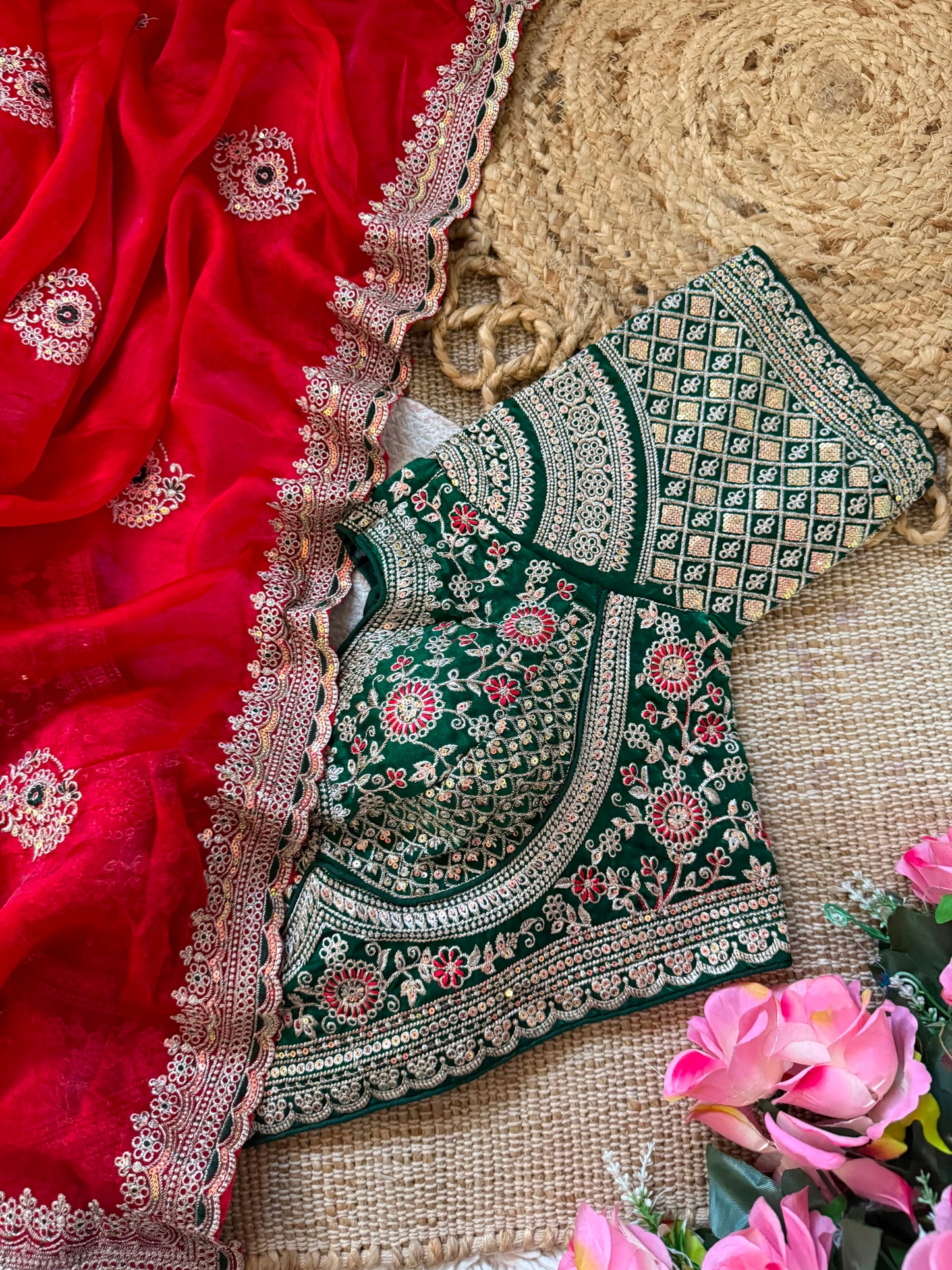 Premium Space Silk Saree with beautiful multi sequence & thread saree