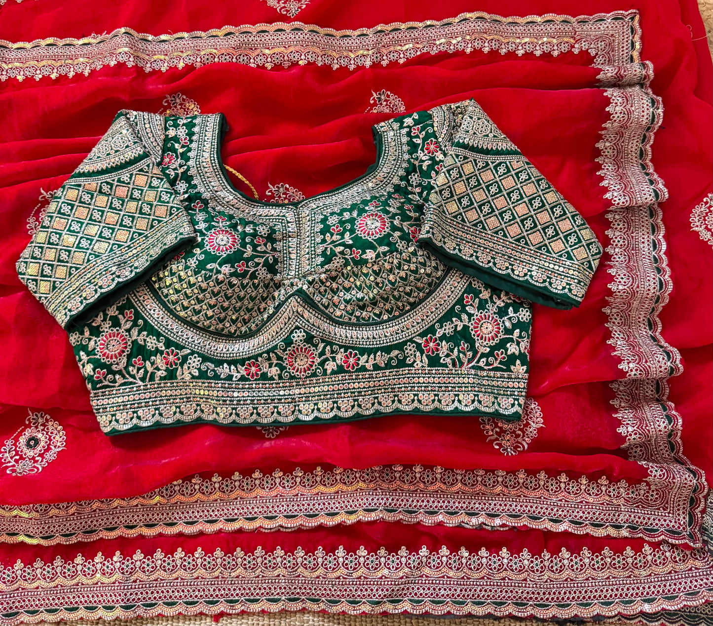 Premium Space Silk Saree with beautiful multi sequence & thread saree