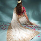 Elegant off-white rangoli silk fabric saree