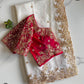 Elegant off-white rangoli silk fabric saree