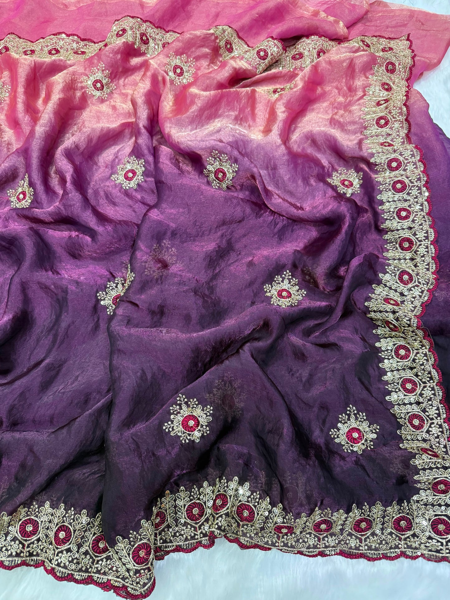 Premium two tone Space Silk Saree
