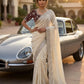 Soft space silk Satin Saree with heavy embroidery sequence