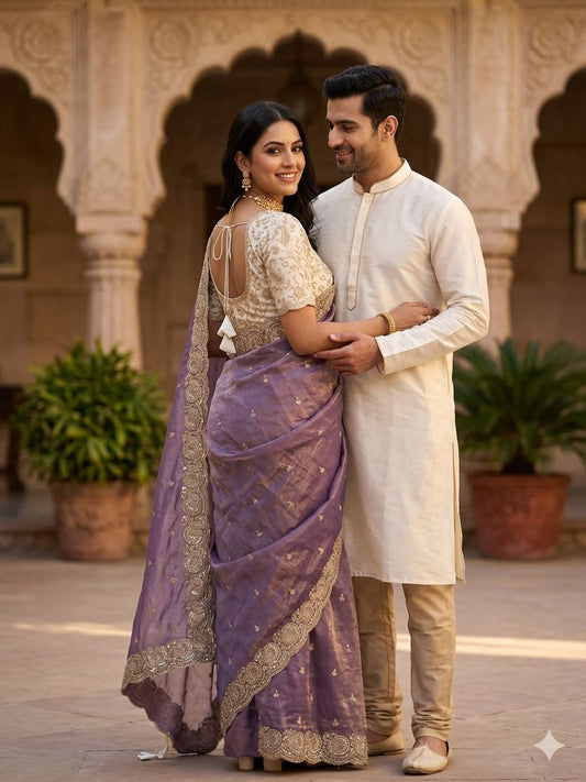 Soft space silk Satin Saree with heavy embroidery sequence