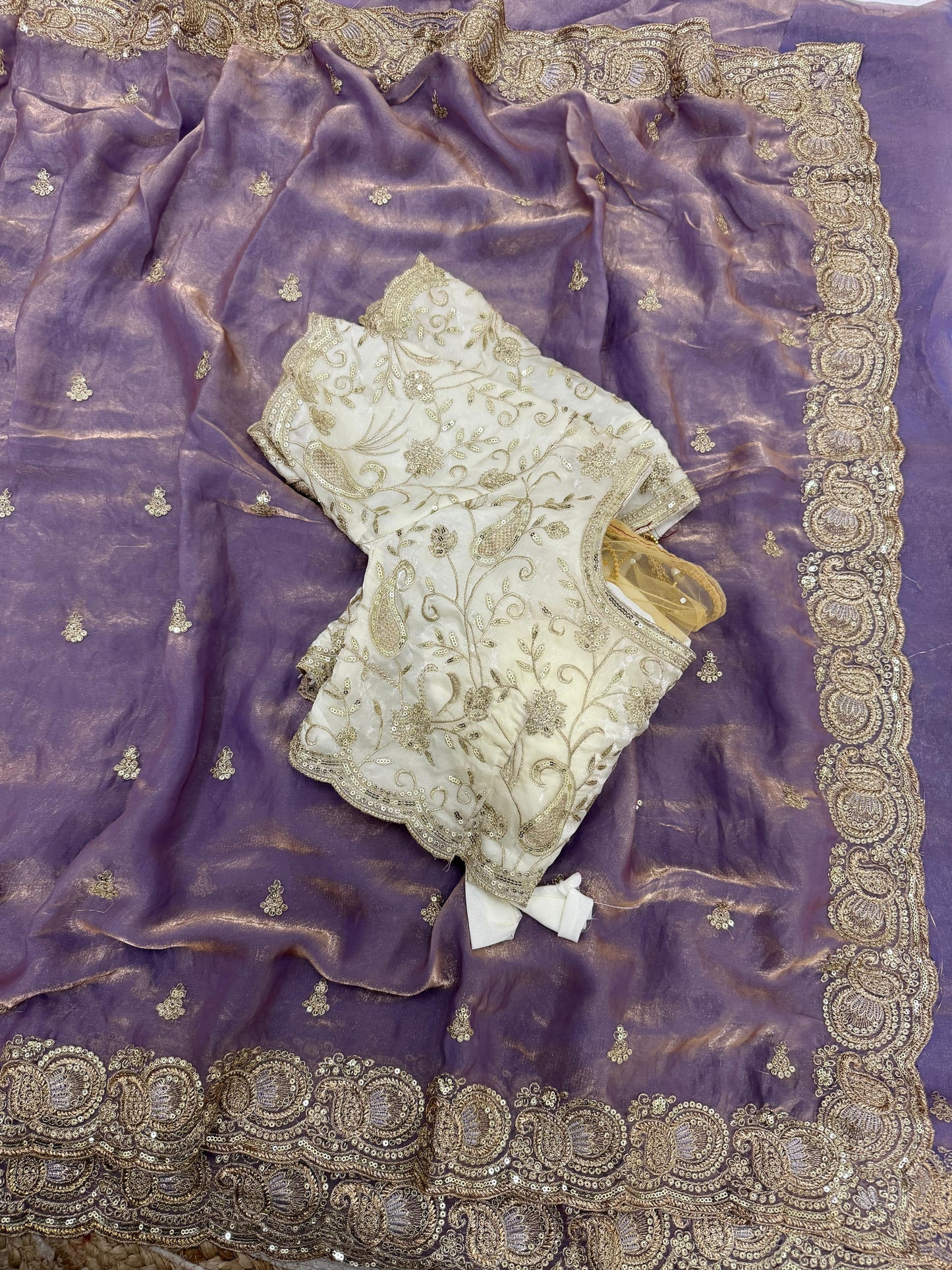 Soft space silk Satin Saree with heavy embroidery sequence