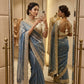 Soft space silk Satin Saree with heavy embroidery sequence