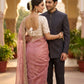 Soft space silk Satin Saree with heavy embroidery sequence