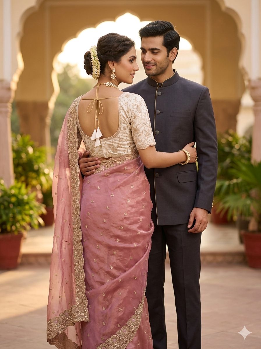 Soft space silk Satin Saree with heavy embroidery sequence