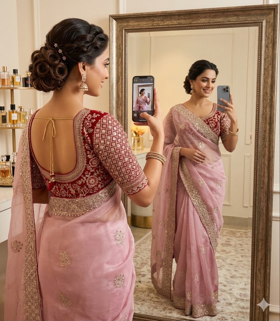 Premium moss chiffon lightweight Saree