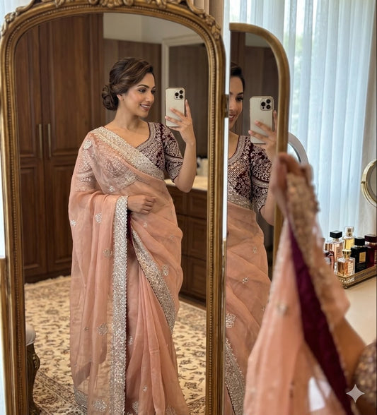 Premium moss chiffon lightweight Saree