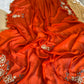 Rangoli crush saree with pearl nd cutdena handwork