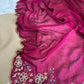Rangoli crush saree with pearl nd cutdena handwork