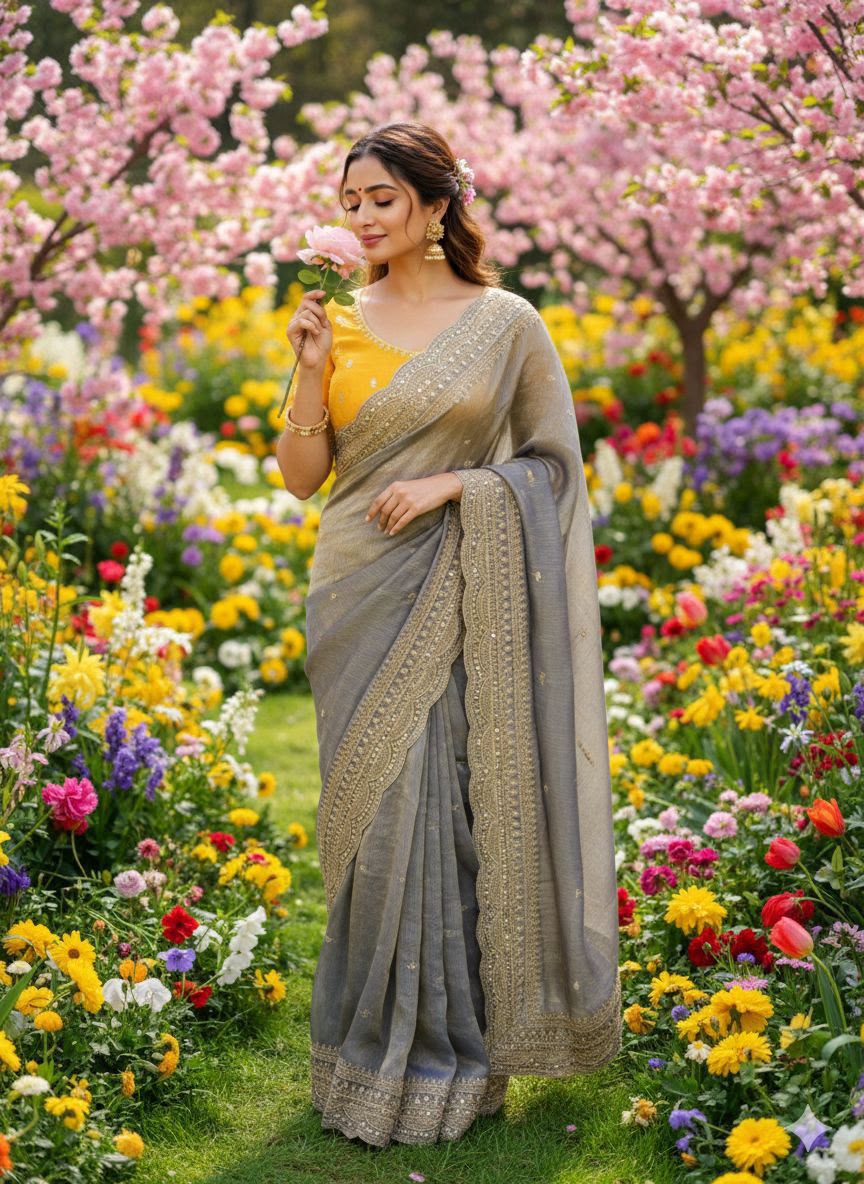 Elegant Soft Space Chiffon Saree
