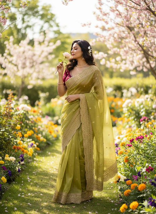 Elegant Soft Space Chiffon Saree