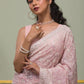 Faux geogert saree with white thread & seqnce saree