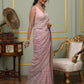 Faux geogert saree with white thread & seqnce saree