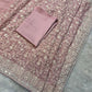 Faux geogert saree with white thread & seqnce saree