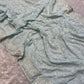 Faux geogert saree with white thread & seqnce saree