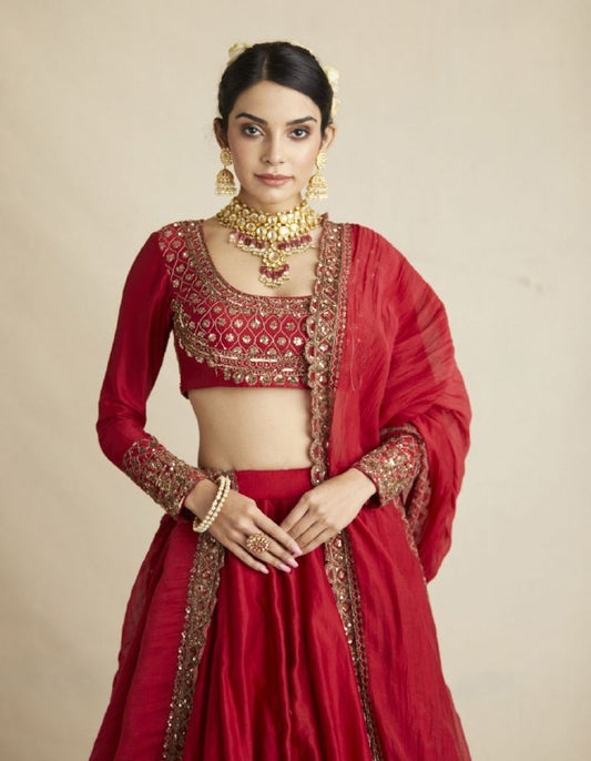 FANCY THREAD WORK WITH SEQUNCE WORK WITH  EMBROIDERY CODING LEHENGA CHOLI