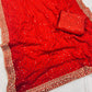 HEAVY SOFT GEORGETTE FANCY EMBRODERY THREAD SAREE