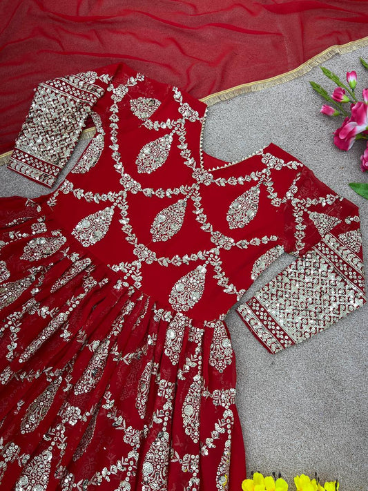 Faux Georgette With *Heavy Embroidery Style Top,Lehenga and Dupatta