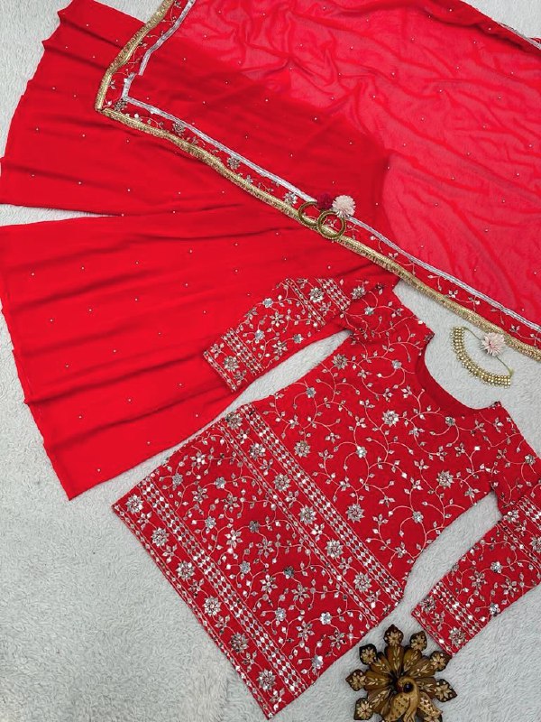 Fox Georgette SPECIAL RED GEORGETTE SUIT