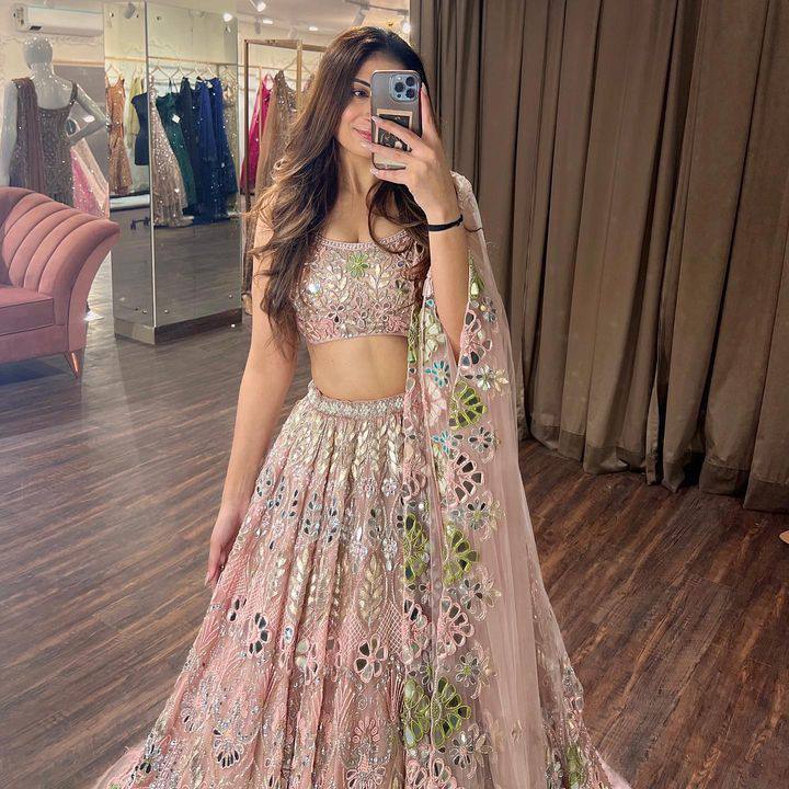 Launching 4 Meter Flare Real Mirror Embroidery Sequins work Lehenga