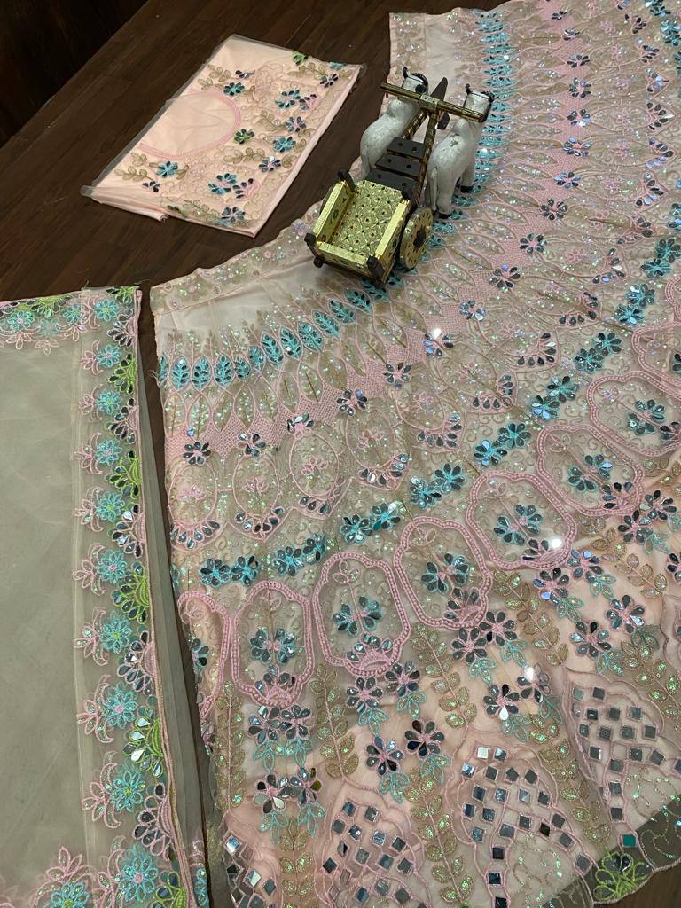 Launching 4 Meter Flare Real Mirror Embroidery Sequins work Lehenga