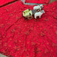 Launching Red opulent lehenga features meticulous sequin embroidery