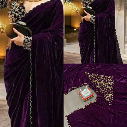 Veronika Closet Present Trending Velvet saree