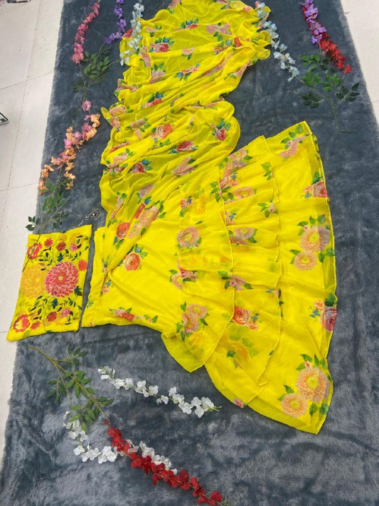 Most Beautiful Latest Ruffle Lehenga Saree Collection