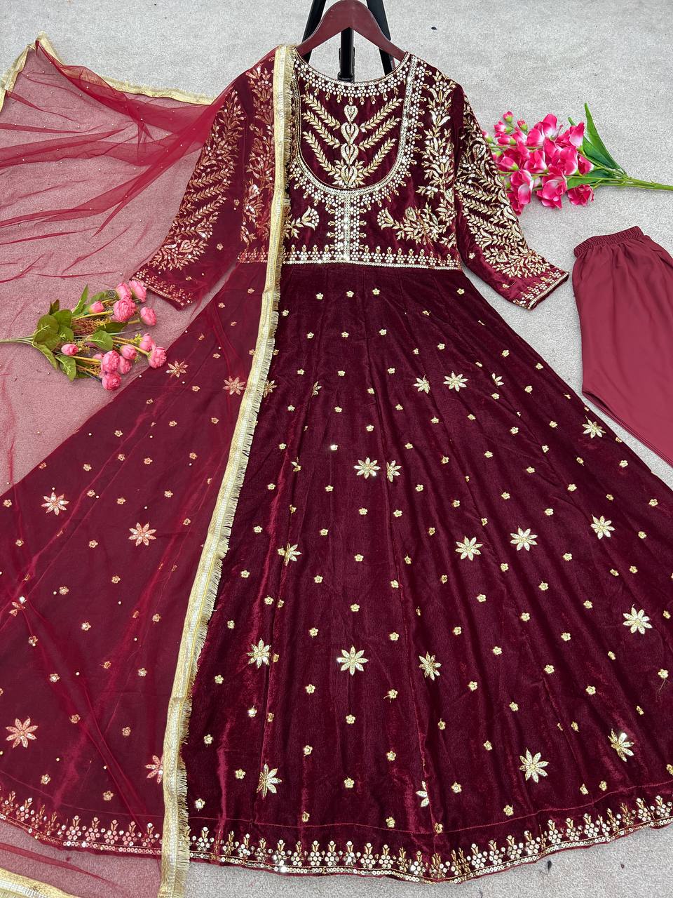New Designer Party Wear Look New Top-Bottom and Dupatta Gown