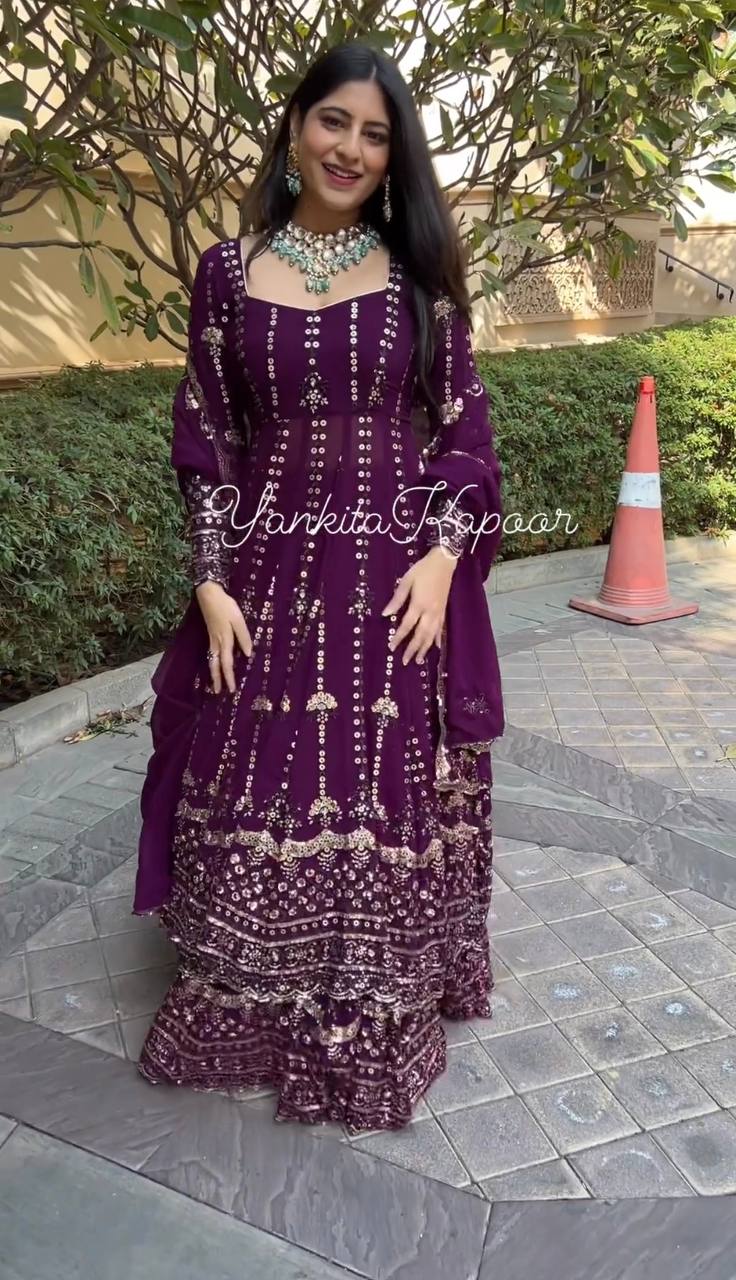 Faux Georgette With *Heavy Embroidery Gown