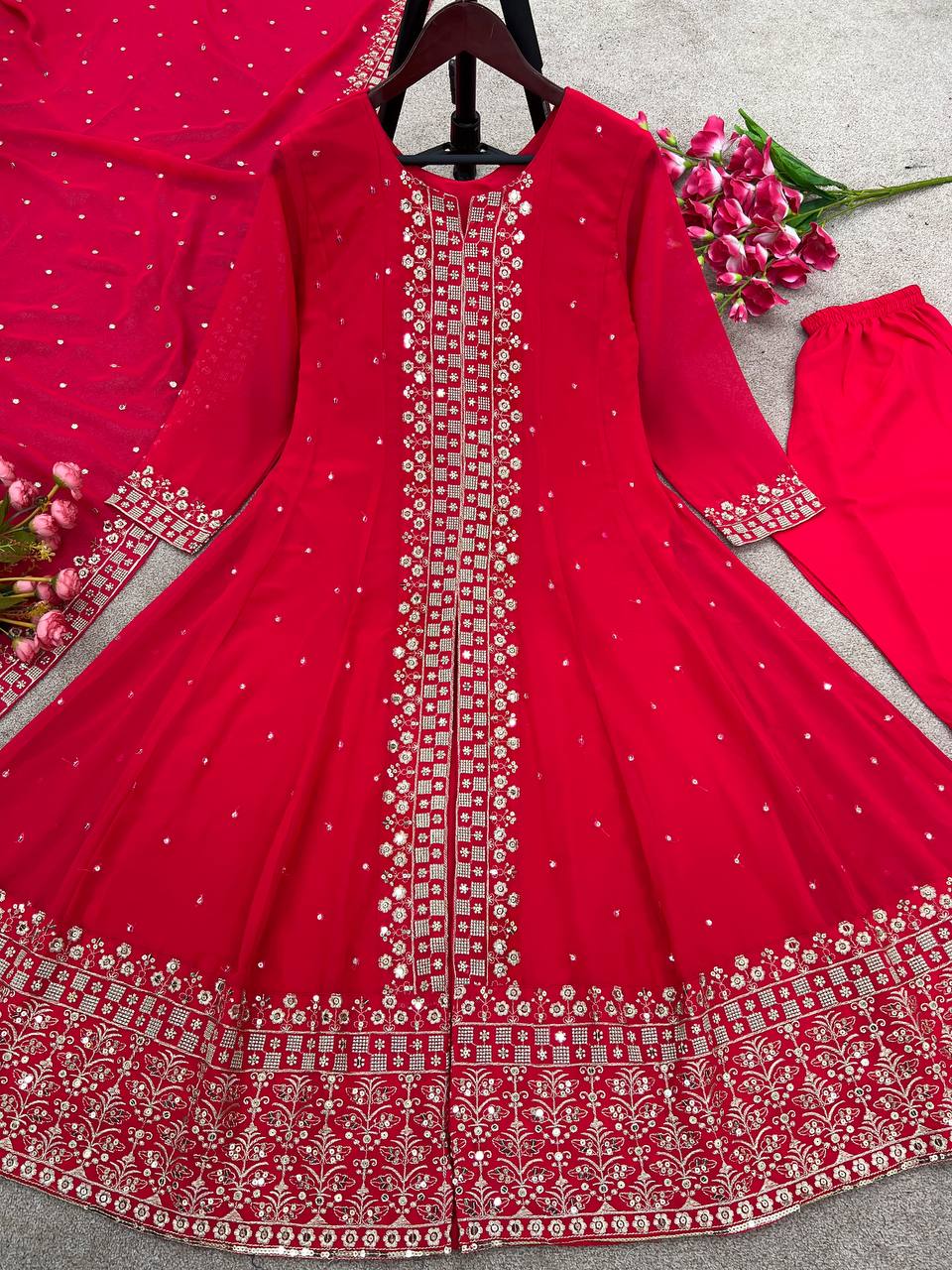 New Designer Party Wear Look Full Heavy Embroidery Sequence Work