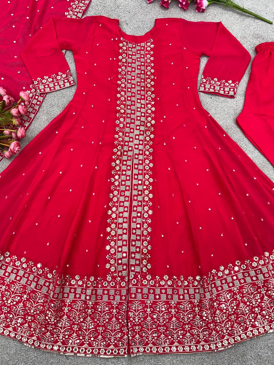 New Designer Party Wear Look Full Heavy Embroidery Sequence Work