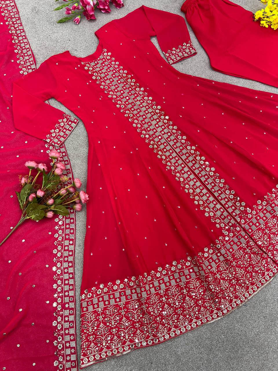 New Designer Party Wear Look Full Heavy Embroidery Sequence Work