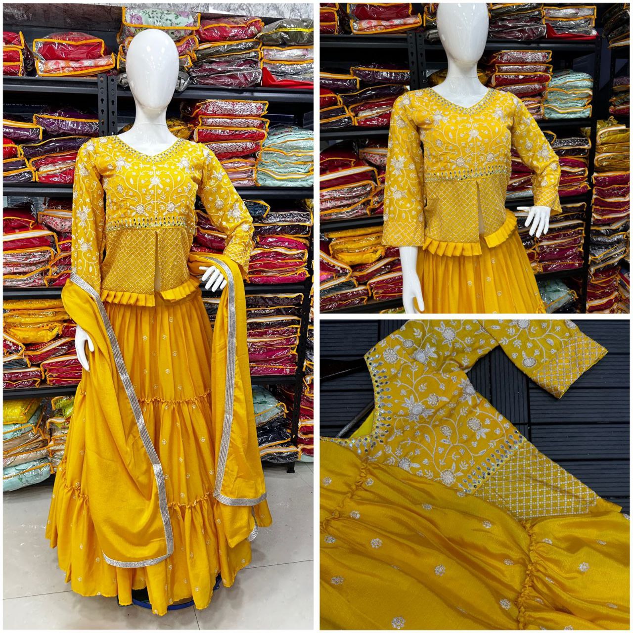 Presenting a New Party Wear Look Jacket Lehenga With Dupatta