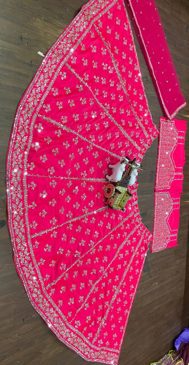 Launching Malai Silk Real Mirror Work Lehenga, Exceptional Quality with Can-Can and Canvas Layers