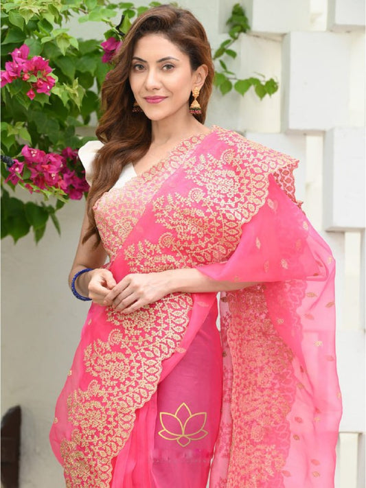 Most beautiful collection in Orgenza fabric Saree