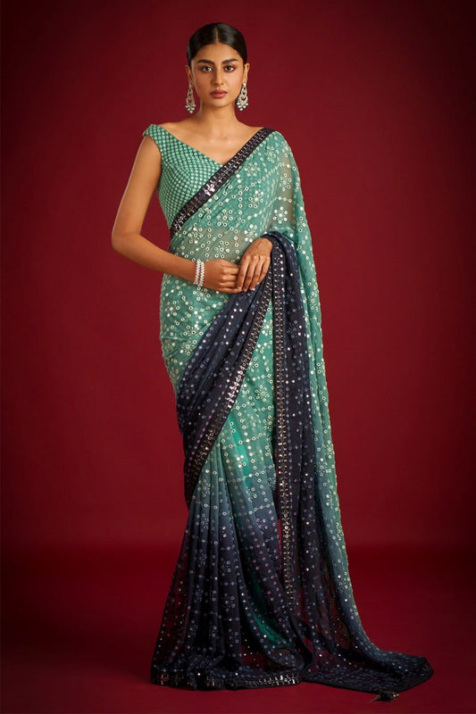 NEW DESIGNER PARTY WEAR PEDING WITH 7 MM SEQUENCE WORK ON SAREE