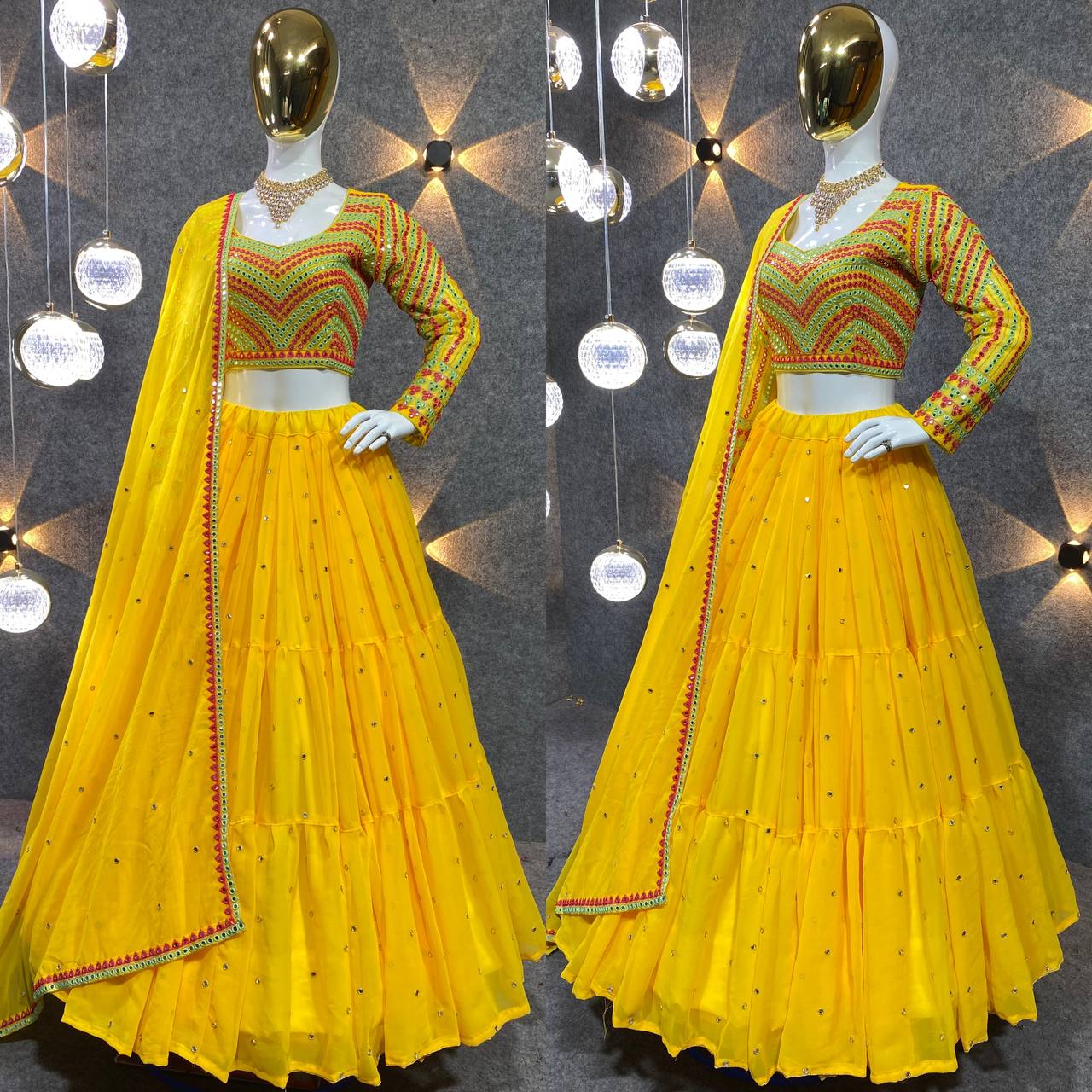 Faux Georgette With Fancy Less Work Lehenga choli