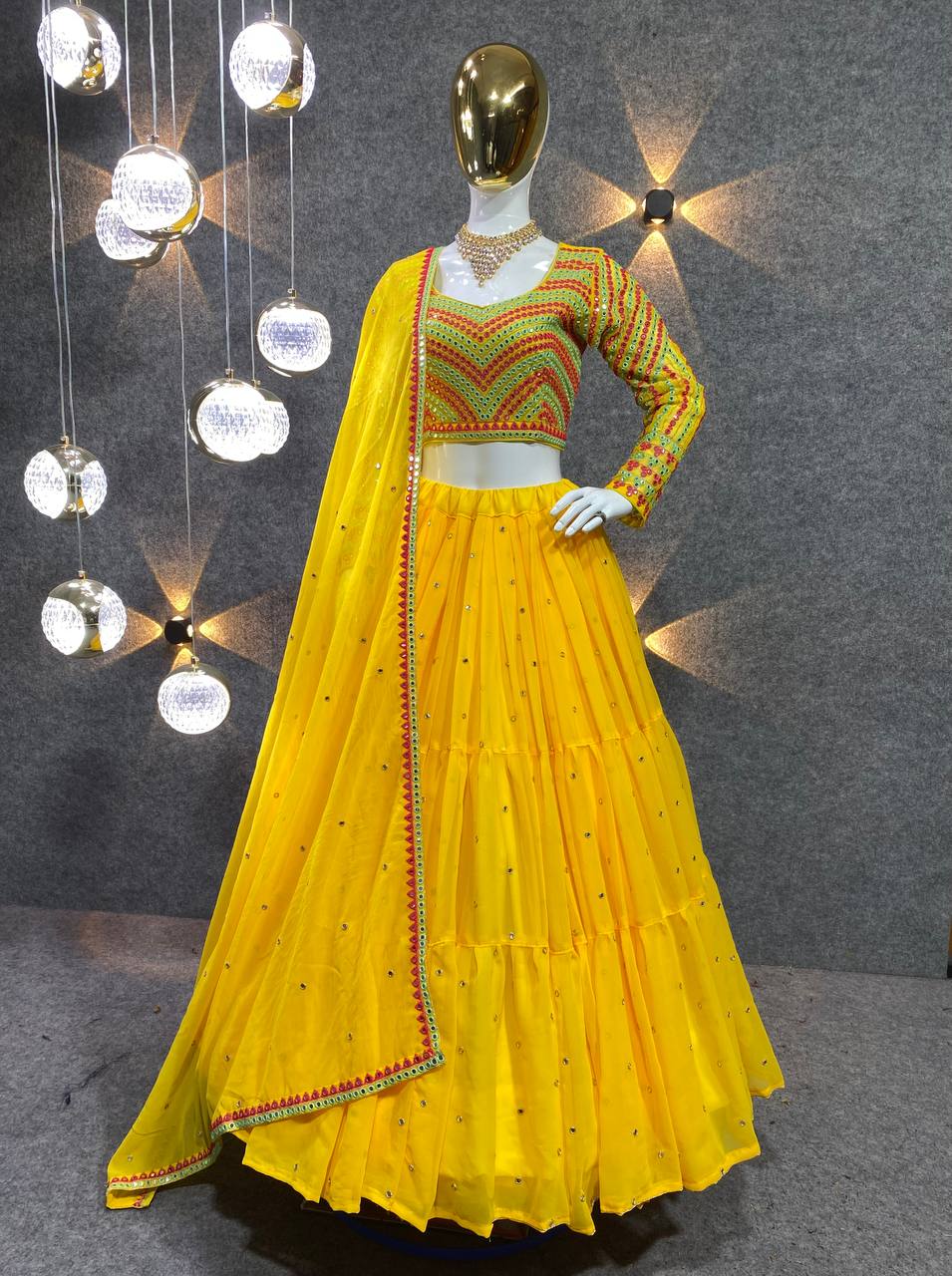 Faux Georgette With Fancy Less Work Lehenga choli