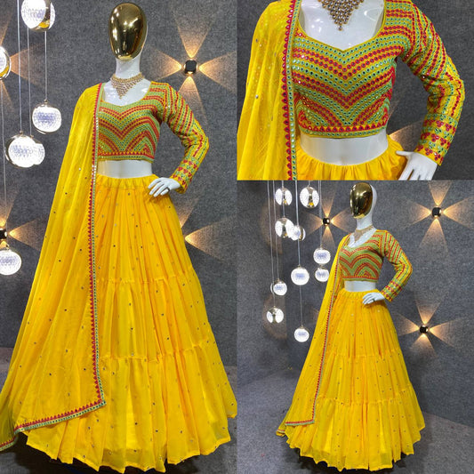 Faux Georgette With Fancy Less Work Lehenga choli