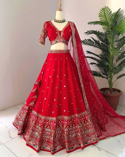 New Wedding Collection Lehenga Choli With Full Heavy Embroidery Sequence Work