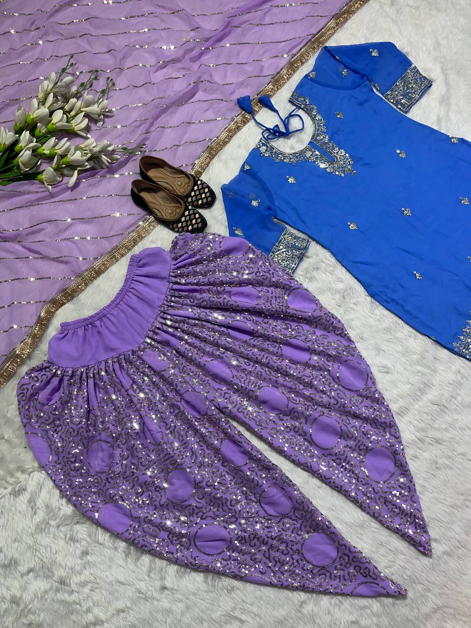 Launching New Designer Party Wear Look Top ,Dhoti Salwar and Dupatta