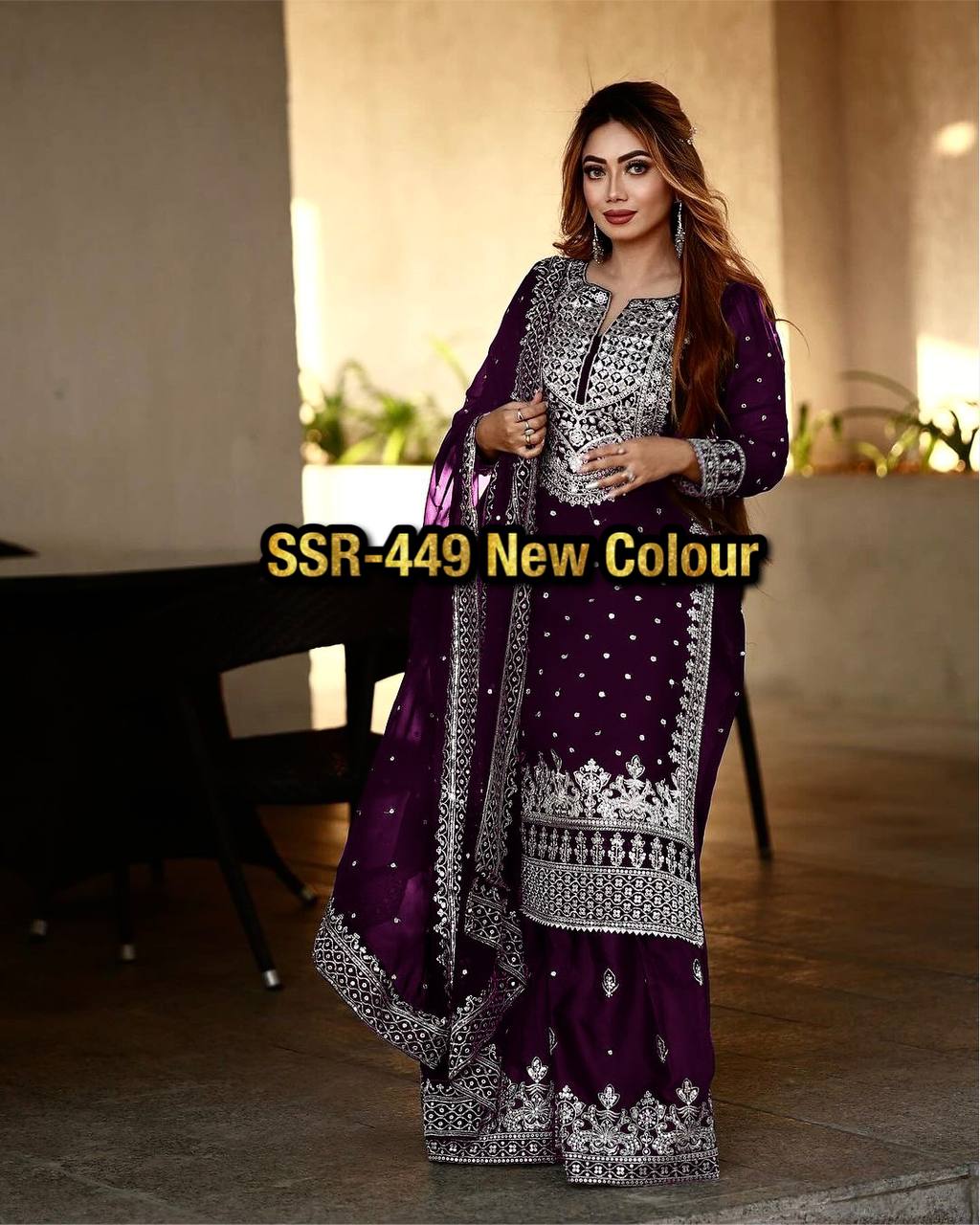 New Heavy Embroidery Sequence Work Top Gharara