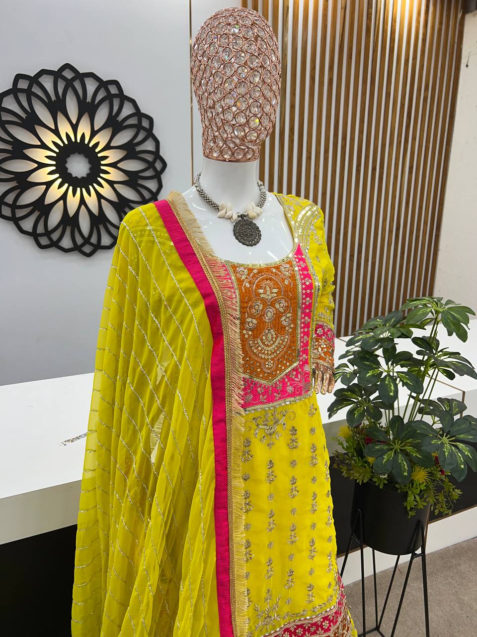 New Designer Party Wear Look Fancy Top-Dupatta and Fully Stitched Gharara