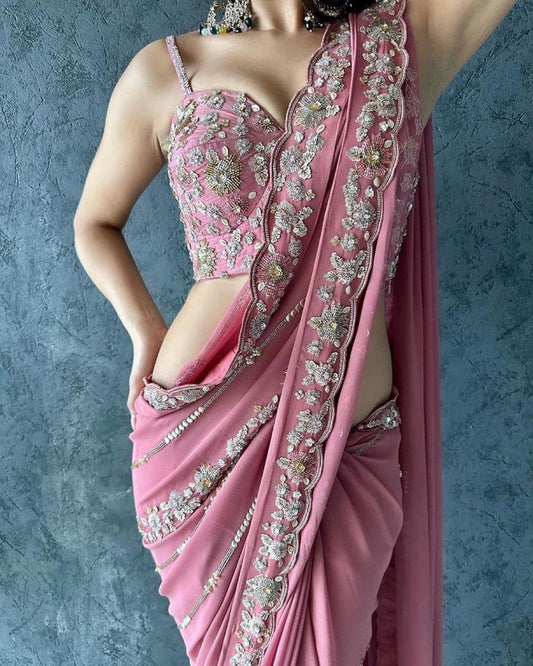 NEW DESIGNER C-PALLU PARTY WERE WORK SAREE