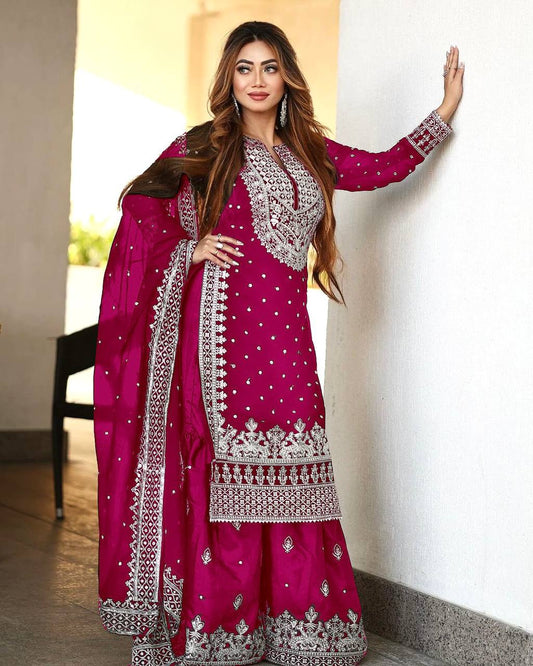 New Heavy Embroidery Sequence Work Top Gharara