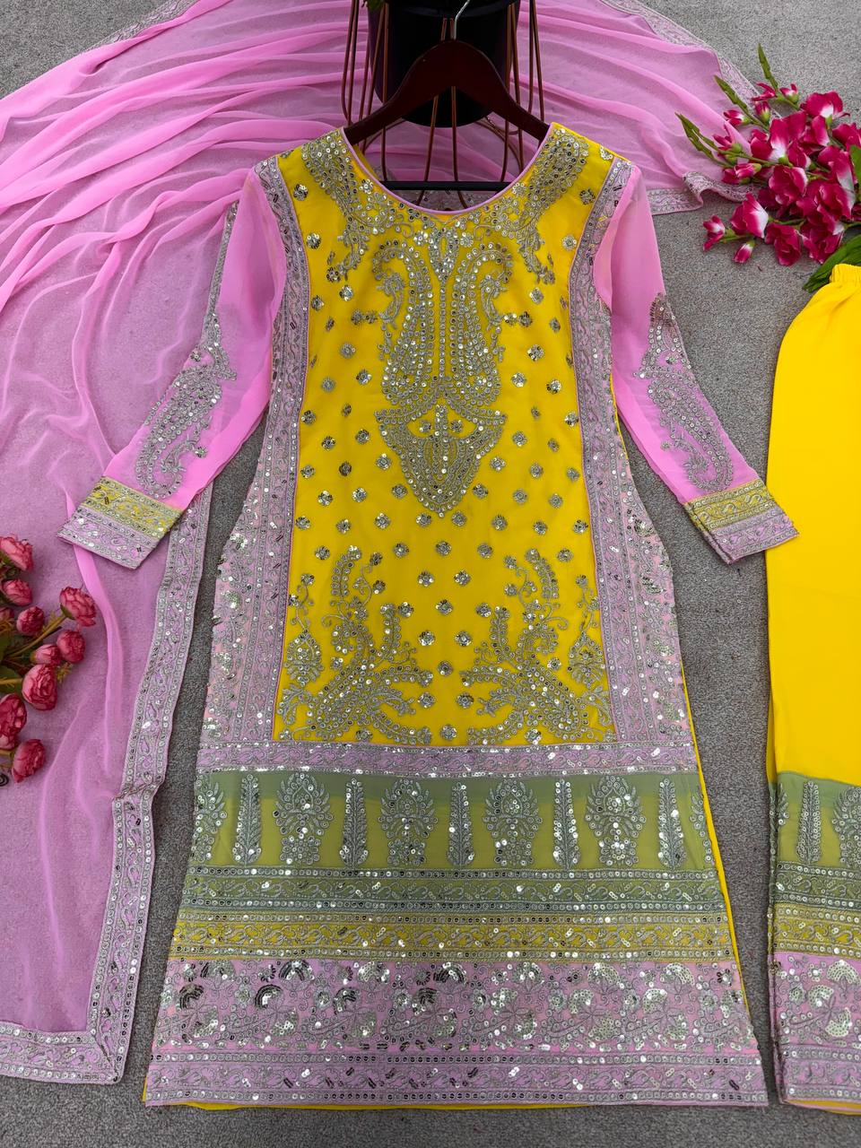 New Designer Party Wear Look Fancy Top-Dupatta and Fully Stitched Sharara